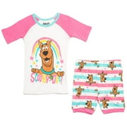 Scooby-Doo Little Girls Pajama Shirt \u0026 Pajama Shorts multicolor / White 7-8